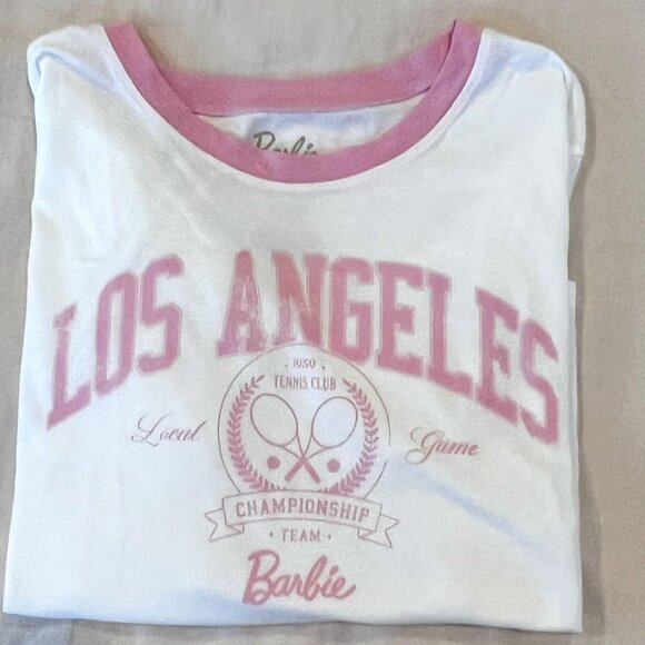 Victoria Secret x Barbie Collab- Pink LA Tennis Club Graphic Tee Size XL - Picture 1 of 6